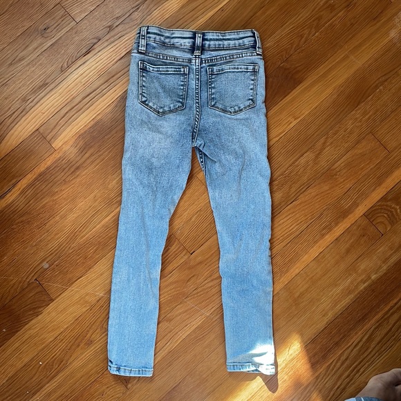 Girls Cat and Jack jeans, size 6, acid wash, light blue, unicorn, rainbows, & ❤️ - Picture 3 of 3